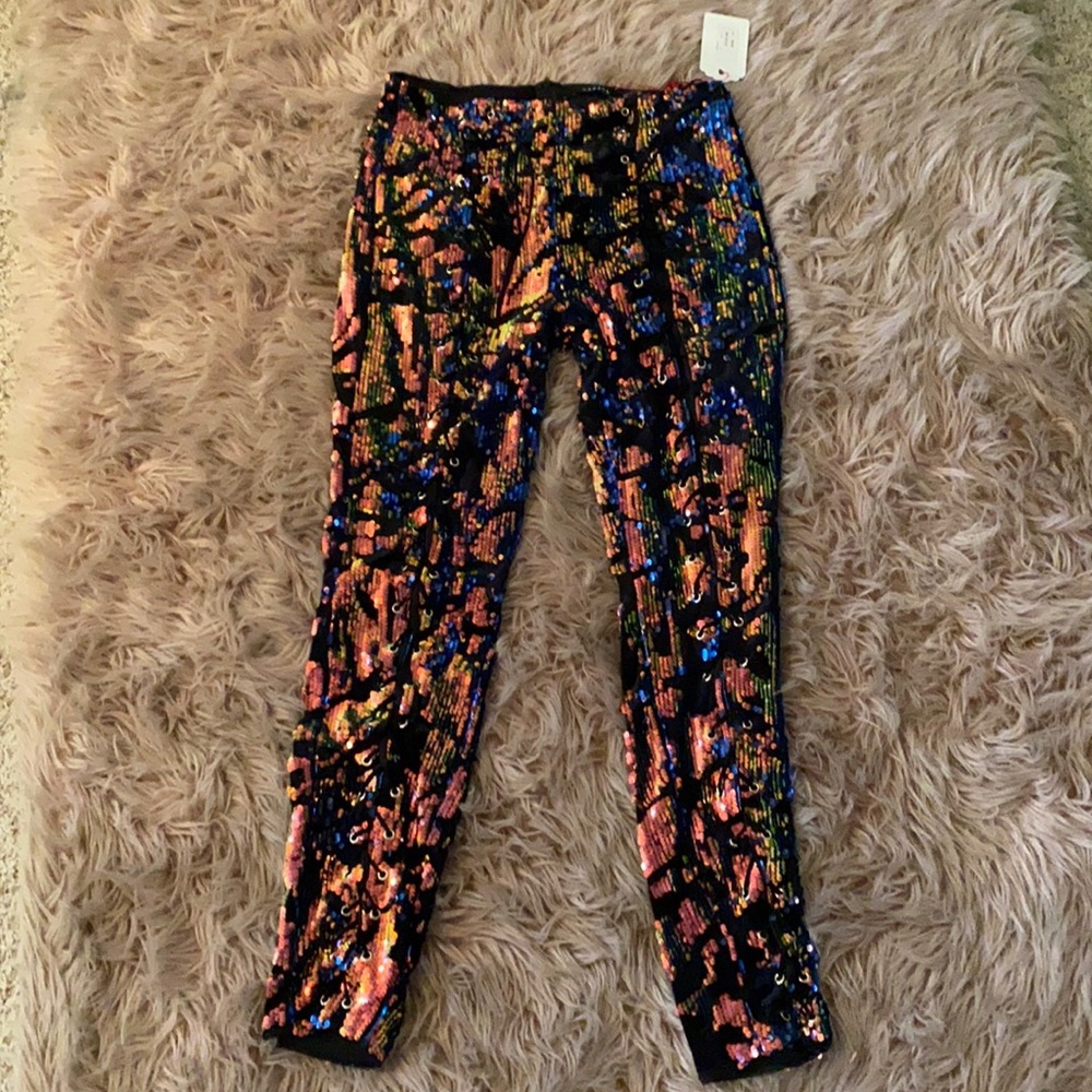 Banjul Velvet Sequin Pants. NWT.